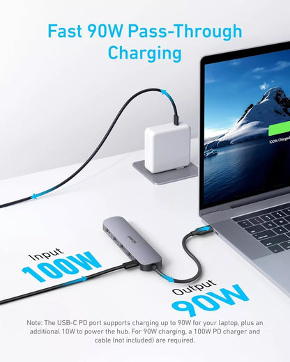 Anker USB-C Hub, 2 x USB-A - 1 x USB-A 3.0 - 1 x USB-C - 1 x HDMI, Grau A8357HA0