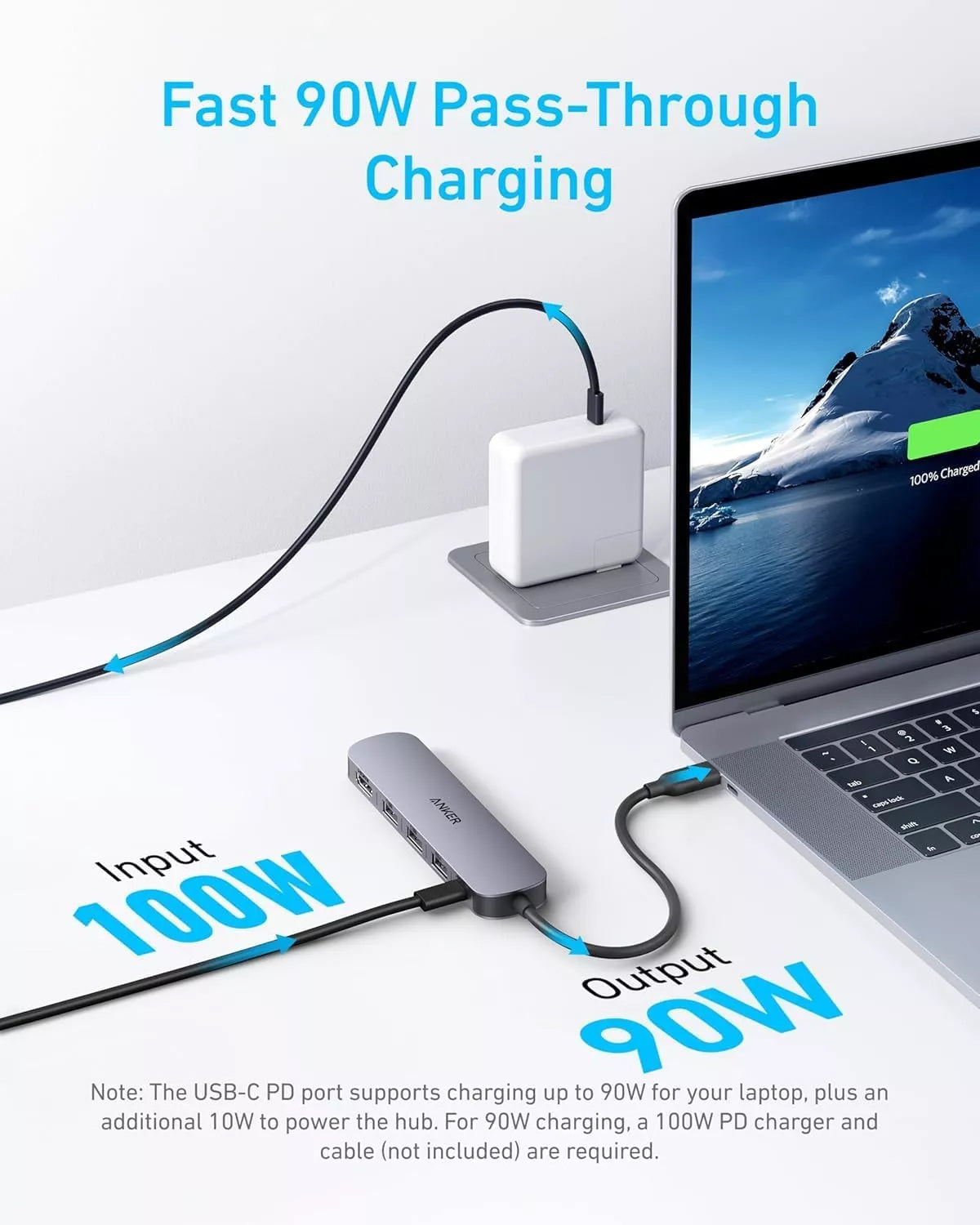 Hub USB-C Anker, 2 x USB-A - 1 x USB-A 3.0 - 1 x USB-C - 1 x HDMI, Grau A8357HA0