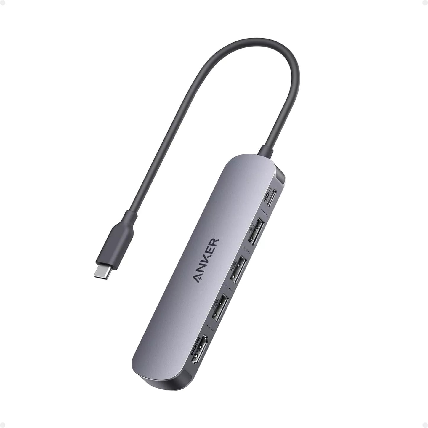 Hub USB-C Anker, 2 x USB-A - 1 x USB-A 3.0 - 1 x USB-C - 1 x HDMI, Grau A8357HA0