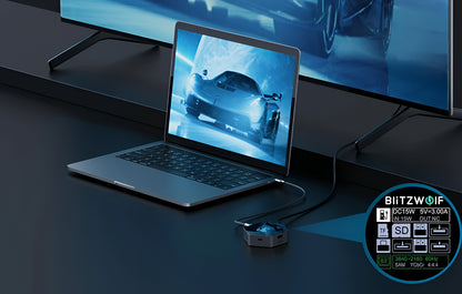 USB-C Hub BlitzWolf BW-TH16, 8in1, Grau