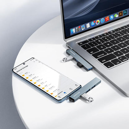 USB-C Hub Borofone FH1A, 4in1, Grau