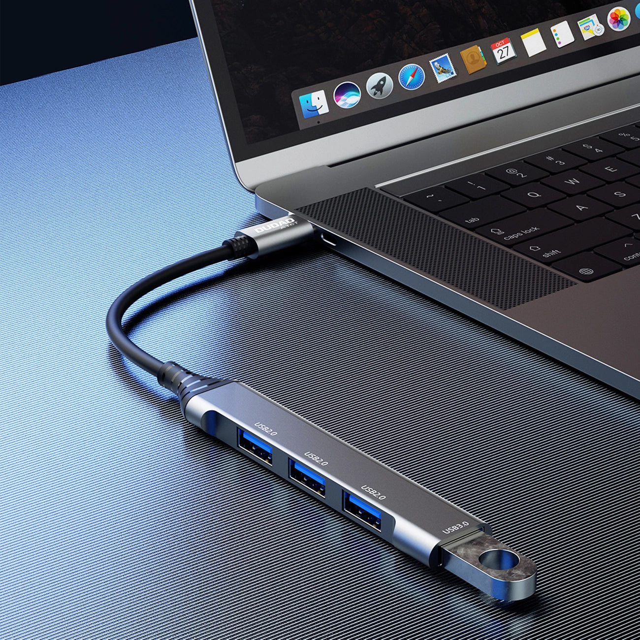Hub USB-C Dudao A16T, 1 x USB-A 3.0 - 3 x USB-A, Schwarz