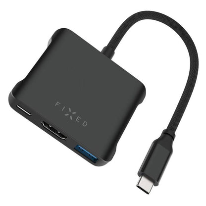 Hub USB-C Fixed Quadri, 5in1, Schwarz