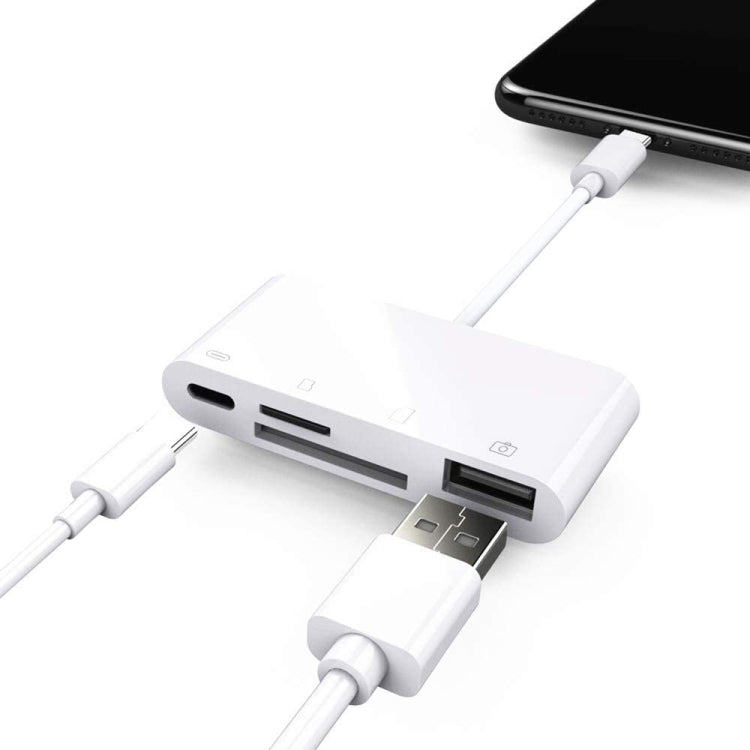 OEM USB-C-Hub NK108LTC, 1 x USB-A – 1 x USB-C – 1 x SD – 1 x microSD, Weiß