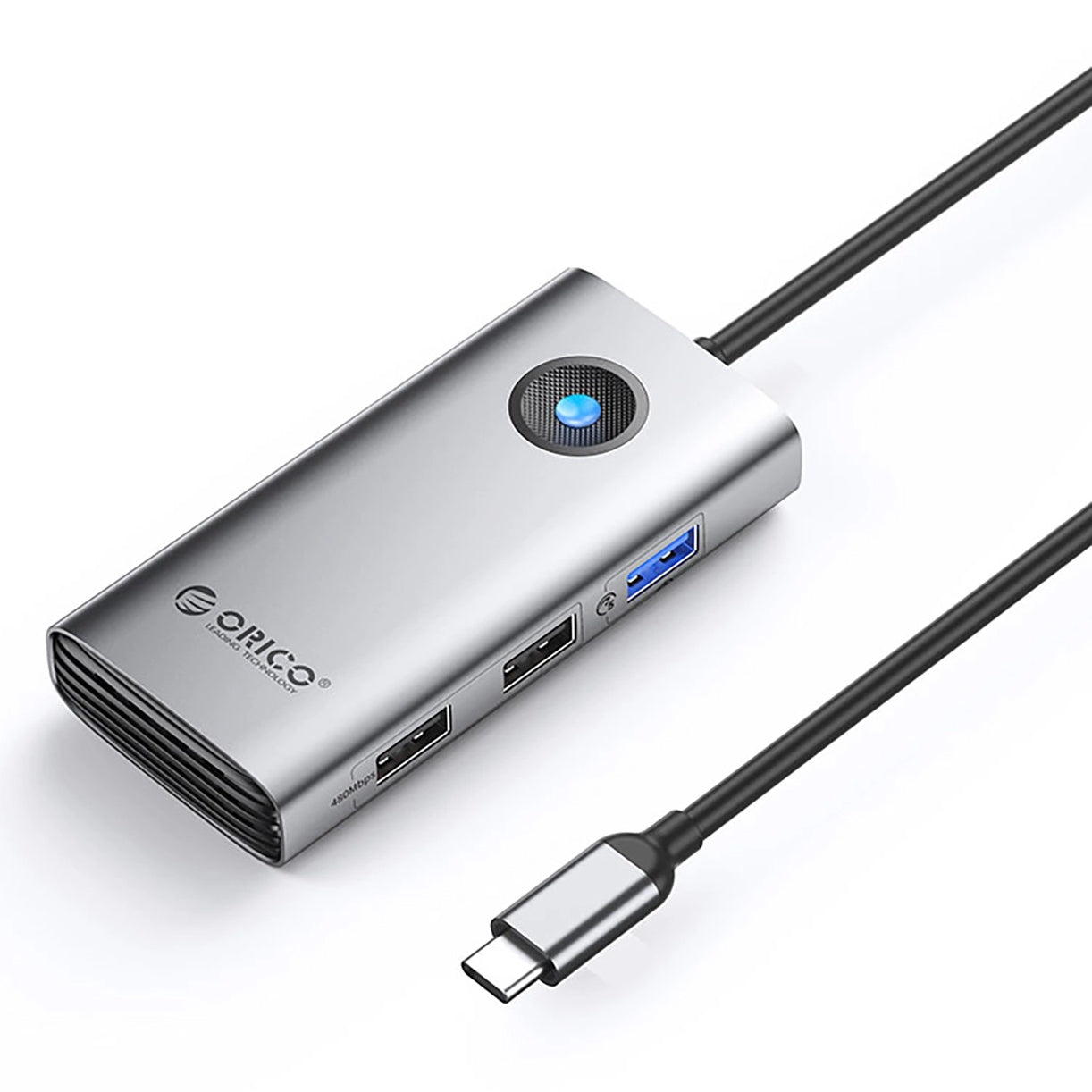 USB-C Hub Orico PW11-5P, 1 x USB-A 3.0 - 2 x USB-A - 1 x USB-C - 1 x HDMI, Grau