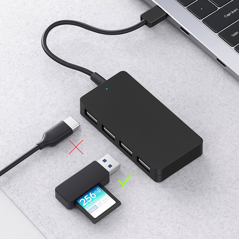 Hub USB-C Techsuit H16 QuantumNode, 4in1, Schwarz