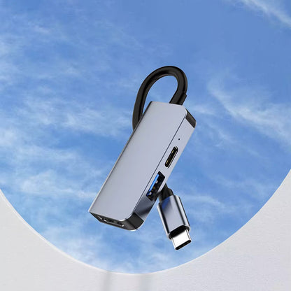 USB-C Hub Techsuit H4 TurboChargeX, 3in1, Grau