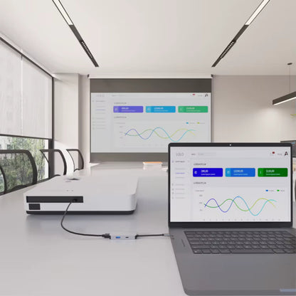 USB-C Hub Techsuit H4 TurboChargeX, 3in1, Grau