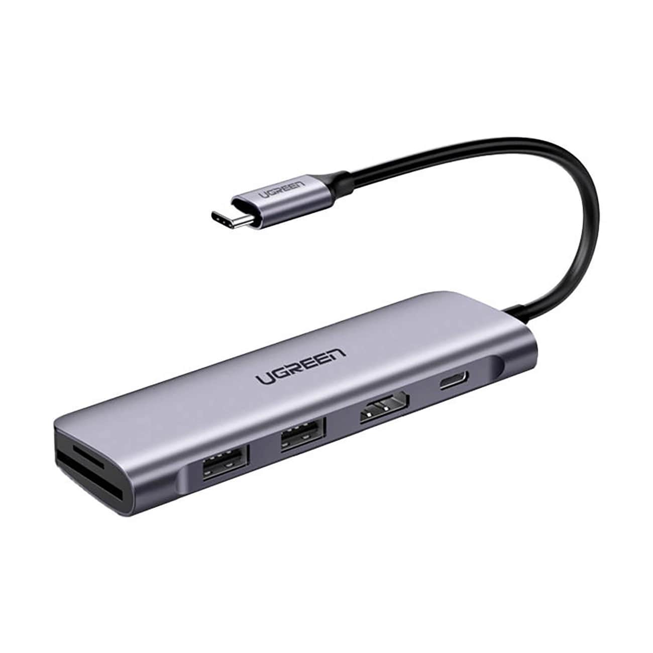 Hub USB-C UGREEN CM195 (15214), 2 x USB-A 3.0 - 1 x USB-C - 1 x HDMI - 1 x SD - 1 x microSD, Grau