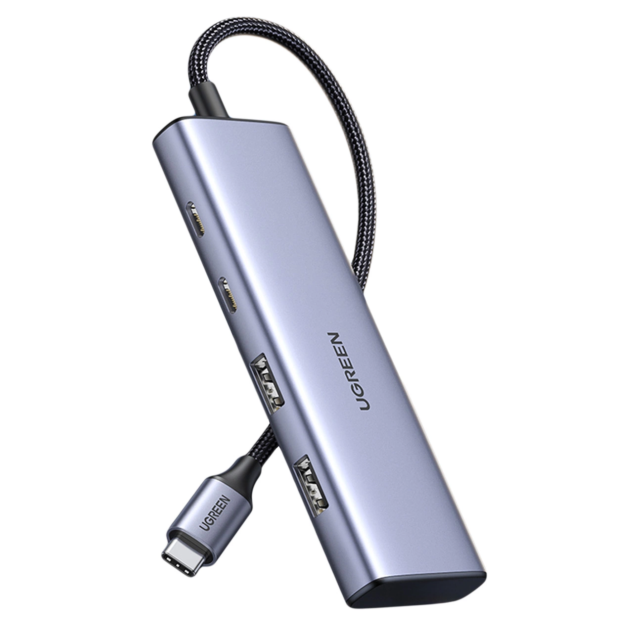 USB-C Hub UGREEN CM473, 2 x USB-A 3.0 - 2 x USB-C, 0,20 cm, Grau