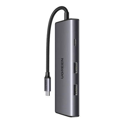 USB-C Hub UGREEN CM498 (15531), 2 x USB-A 3.2 - 2 x USB-C - 1 x HDMI - 1 x SD - 1 x microSD, Grau