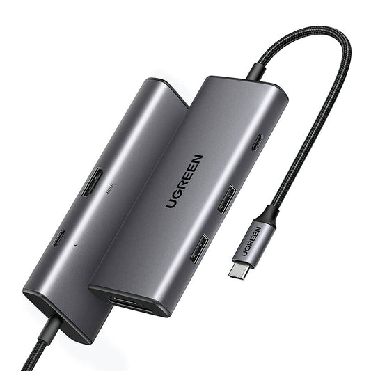 USB-C Hub UGREEN CM498 (15531), 2 x USB-A 3.2 - 2 x USB-C - 1 x HDMI - 1 x SD - 1 x microSD, Grau