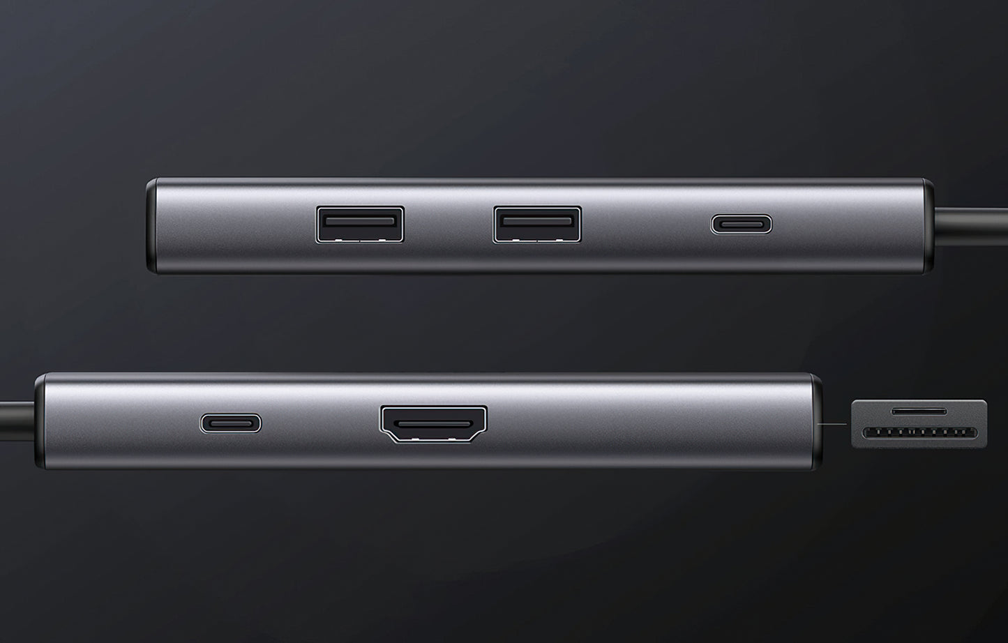 USB-C Hub UGREEN CM498 (15531), 2 x USB-A 3.2 - 2 x USB-C - 1 x HDMI - 1 x SD - 1 x microSD, Grau