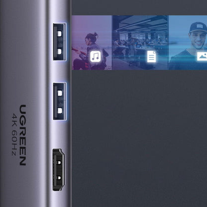 Hub USB-C UGREEN CM511 (60384), 2 x USB-A 3.0 - 1 x USB-C - 1 x HDMI - 1 x SD - 1 x microSD, Grau