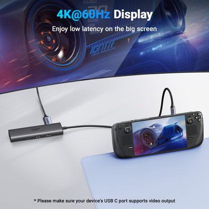 Hub USB-C UGREEN CM512 (45000), 2 x USB-A 3.2 - 2 x USB-C - 1 X HDMI - 1 x RJ45, Grau