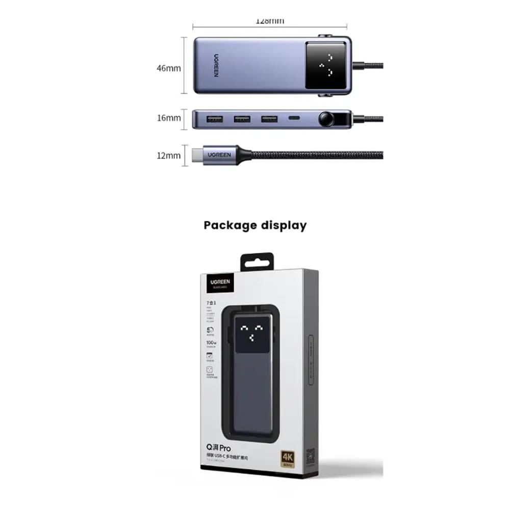 Hub USB-C UGREEN CM888 (45155) Uno, 6in1, Grau