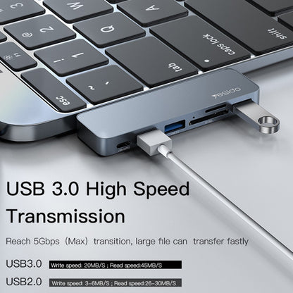 USB-C Hub Yesido HB10 für Apple MacBook Pro / Air, 6in1, Grau