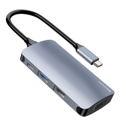 USB-C Hub Yesido HB16, 7in1, Grau