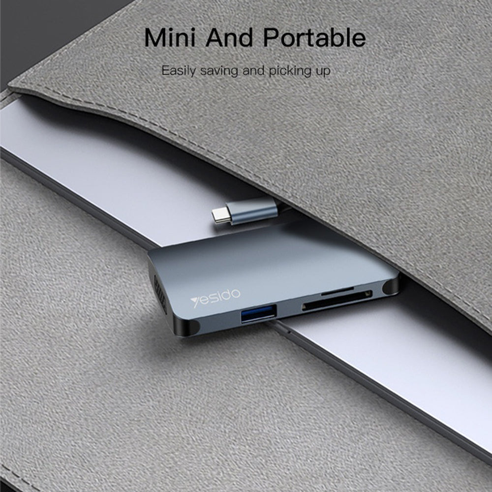 USB-C Hub Yesido HB16, 7in1, Grau