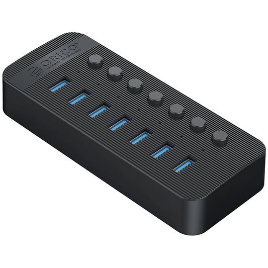 USB-Hub Orico CT2U3-7AB, 7 x USB-A 3.0, Schwarz