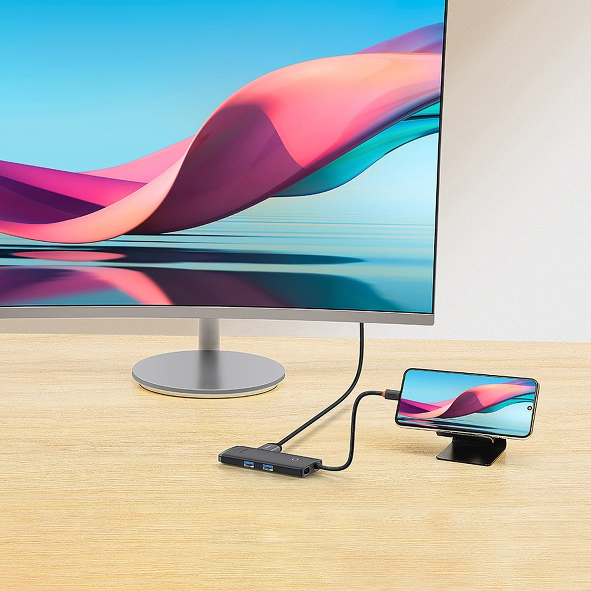 Hub USB-C Baseus Lite, 2 x USB-A 3.0 - 1 x USB-C - 1 x HDMI - 1 x SD - 1 x microSD, Schwarz WKQX050101