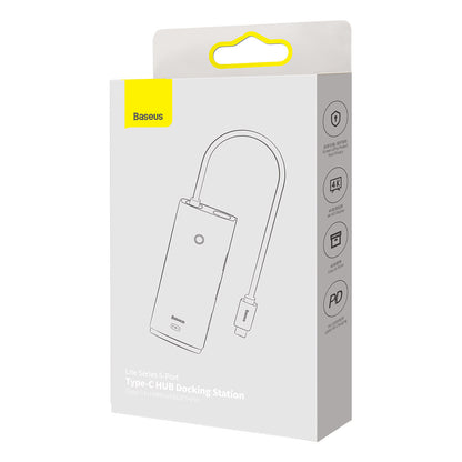 USB-C Hub Baseus Lite, 3 x USB-A 3.0 - USB-C - HDMI, Schwarz WKQX040001