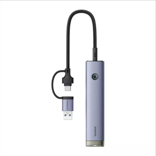 USB / USB-C Hub Baseus UltraJoy, 3 x USB-A 3.0 - 1 x USB-C - 1 x RJ45, Grau B0005280B811-14