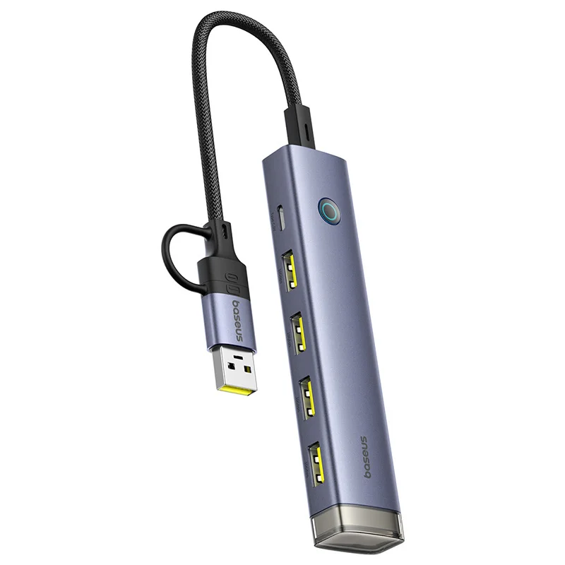 USB / USB-C Hub Baseus UltraJoy, 4 x USB-A 3.2 - 1 x USB-C, Grau B0005280B811-15