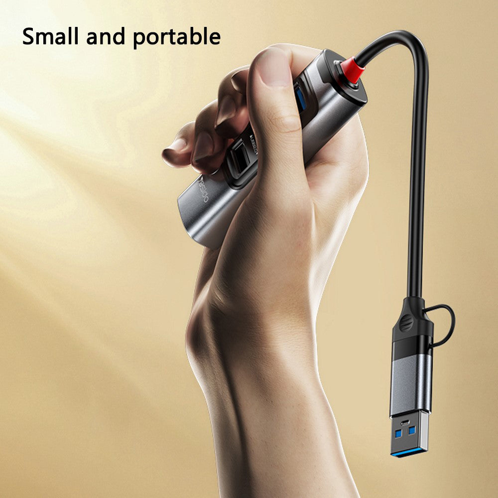 USB / USB-C Yesido HB20, 5in1, Gray