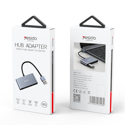 USB-Hub Yesido HB12, 4in1, Grau
