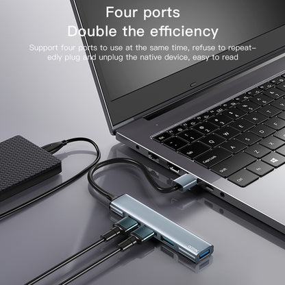 USB-Hub Yesido HB18, 4in1, Grau