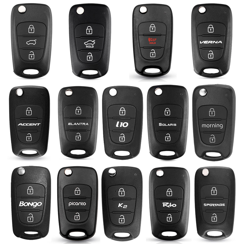 Techsuit Autoschlüsselhülle 2003.04 für Hyundai Elantra / Kia Picanto, Schwarz