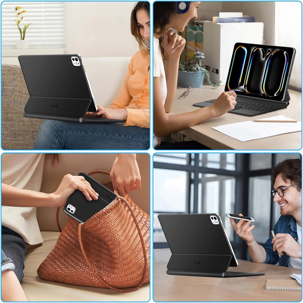 Hülle mit Tastatur für Apple iPad Pro 13 (2025) / (2024), Tech-Protect, SmartCase Magnetic, Schwarz