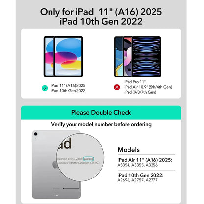 Tastaturhülle für Apple iPad (2025) / (2022), ESR, Rebound, Grau