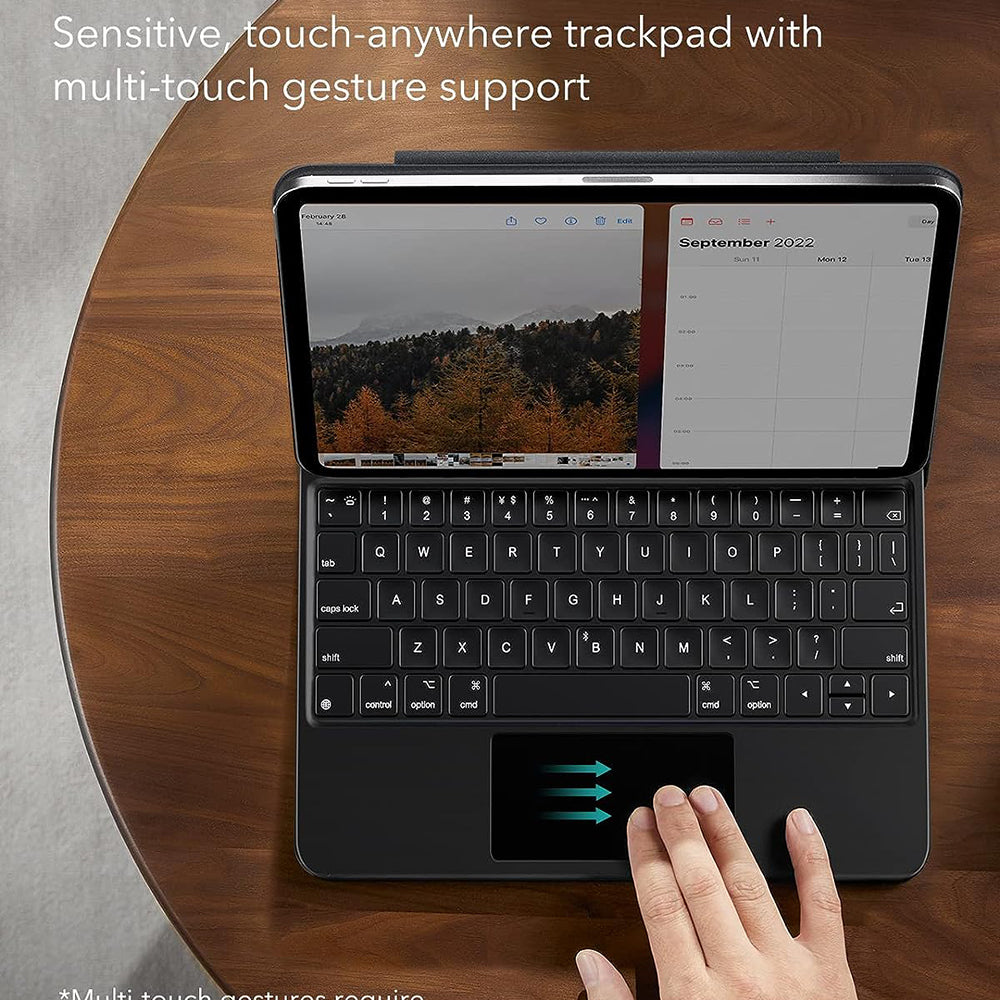 Tastaturhülle für Apple iPad (2025) / (2022), ESR, Rebound, Schwarz