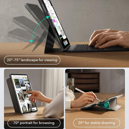 Hülle mit Tastatur für Apple iPad Air 11 (2025) / Air 11 (2024) / Air (2022) / Air (2020), ESR, Shift, Grau