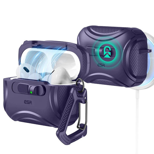 ESR Cyber FlickLock Hülle für Apple AirPods Pro 3, Lila