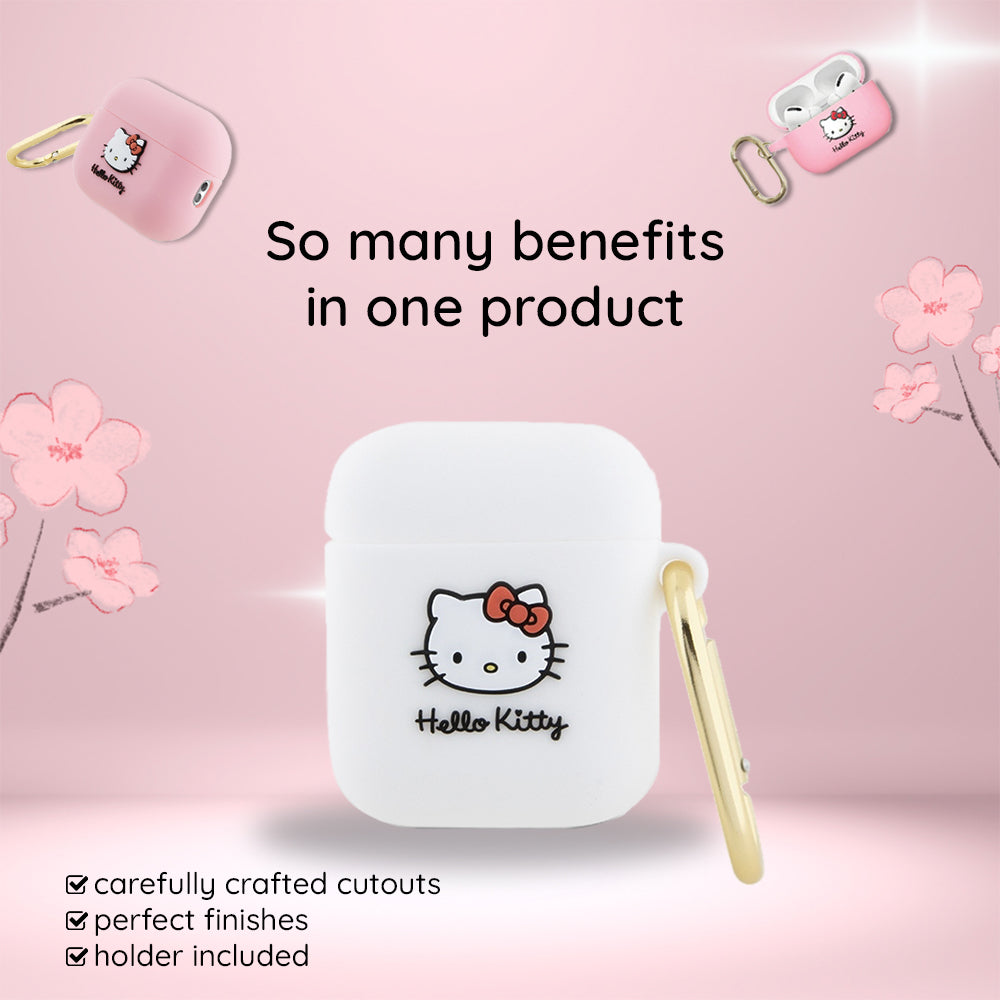 Hello Kitty 3D Kitty Head Hülle für Apple AirPods Pro 2, Rosa