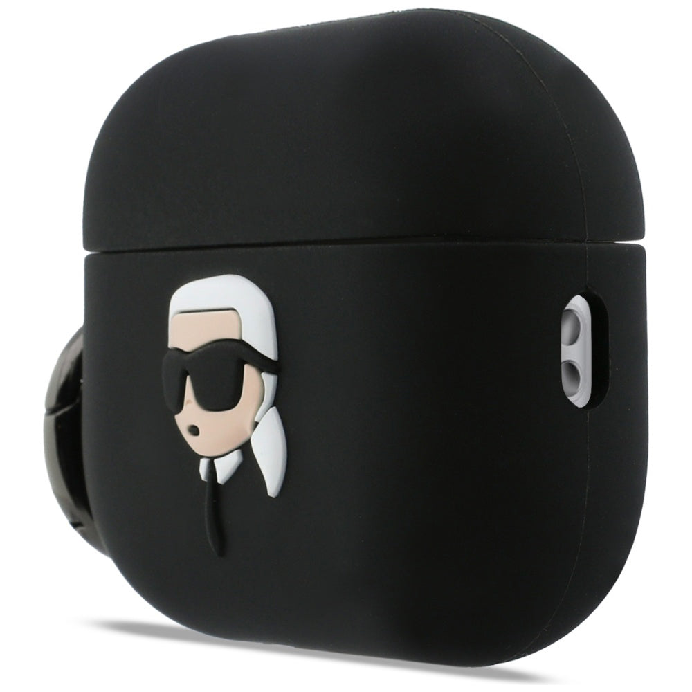 Karl Lagerfeld 3D Karl's Head Hülle für Apple Airpods Pro 3, Schwarz