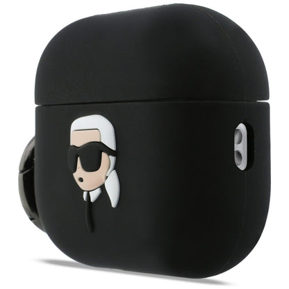 Karl Lagerfeld 3D Karl's Head Hülle für Apple Airpods Pro 3, Schwarz