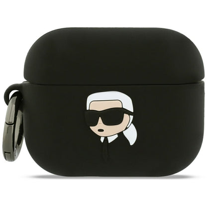 Karl Lagerfeld 3D Karl's Head Hülle für Apple Airpods Pro 3, Schwarz