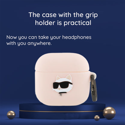 Karl Lagerfeld 3D Choupette's Head Hülle für Apple AirPods 4, Schwarz