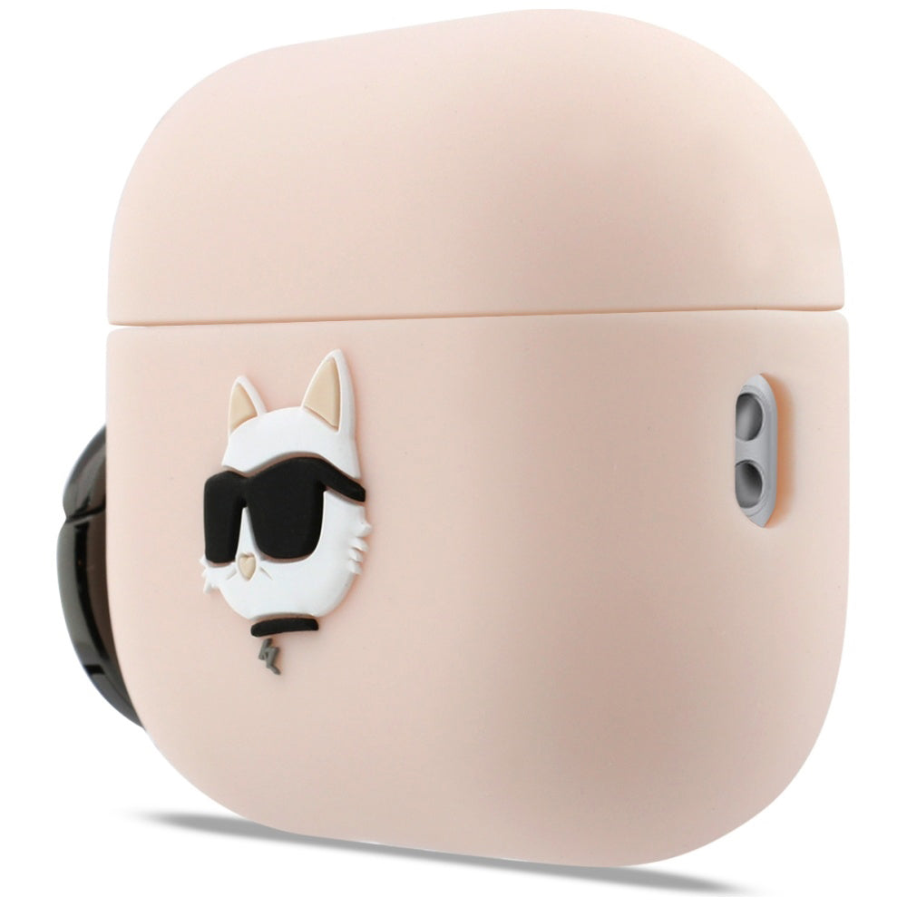 Karl Lagerfeld Silicone Choupette's Head 3D Case for Apple AirPods Pro 3, Pink
