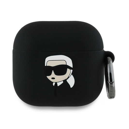 Karl Lagerfeld 3D Karl's Head Hülle für Apple AirPods 4, Schwarz