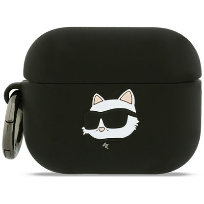 Karl Lagerfeld Silicone Choupette's Head 3D Case for Apple AirPods Pro 3, Black