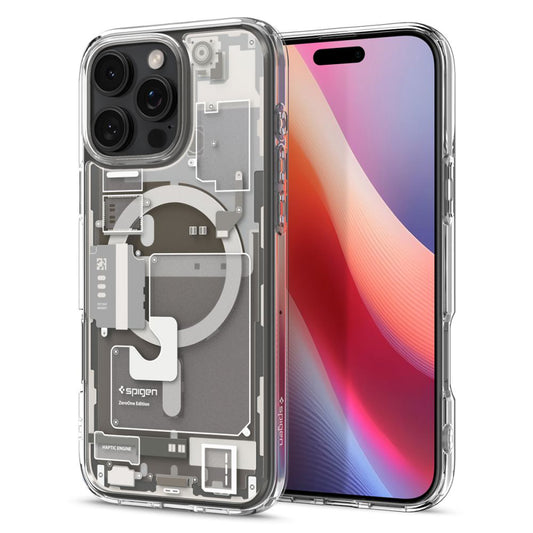 MagSafe Hülle für Apple iPhone 16 Pro Max, Spigen, Ultra Hybrid Zero One, Grau ACS08381
