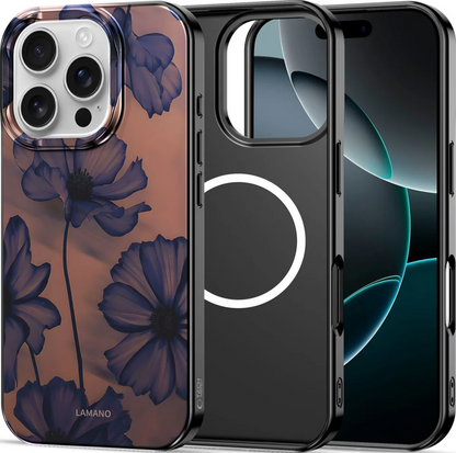 MagSafe Hülle für Apple iPhone 16 Pro, Tech-Protect, Lamano Velvet Night, Schwarz