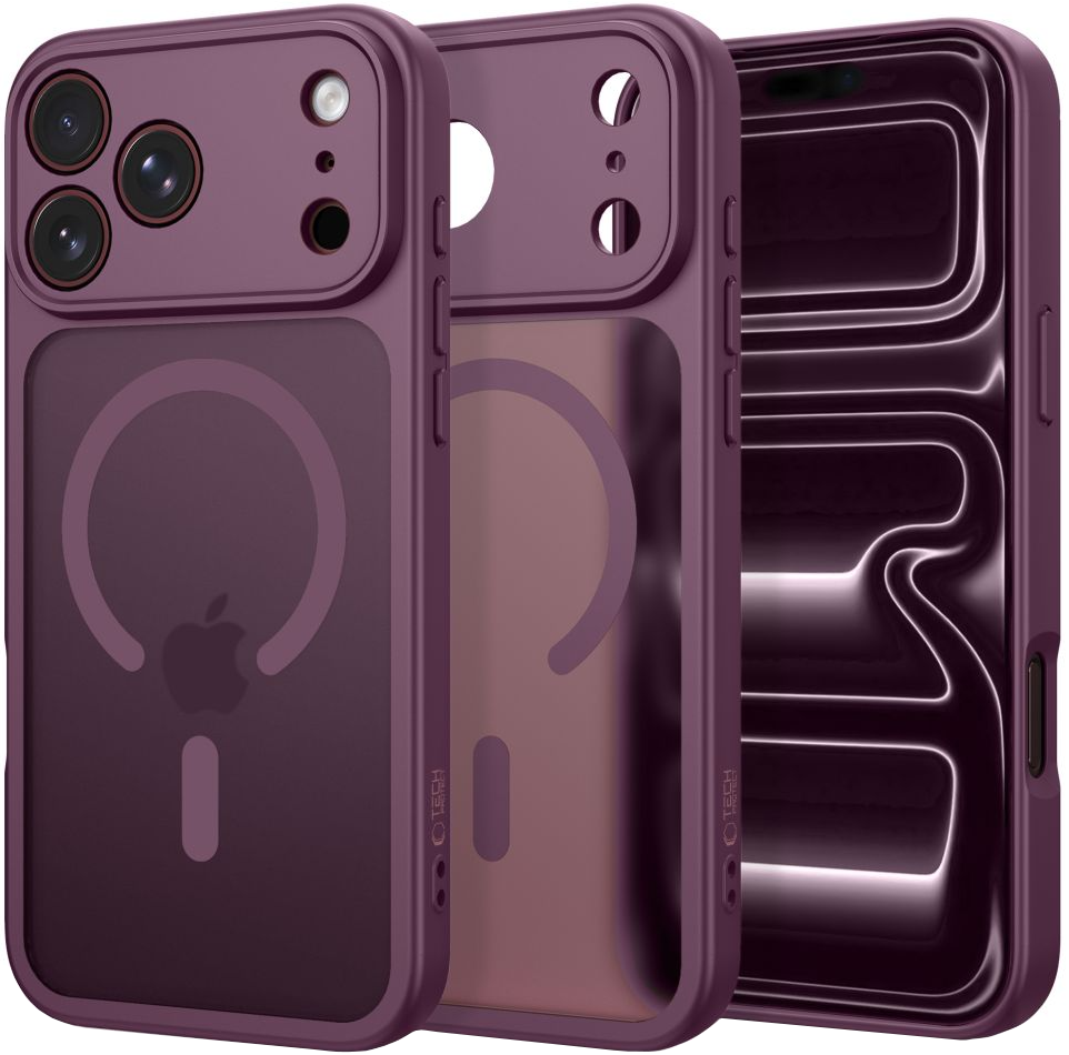 MagSafe-Hülle für Apple iPhone 18 Pro / 17 Pro, Tech-Protect, BasicMag, Mattes Weinrot