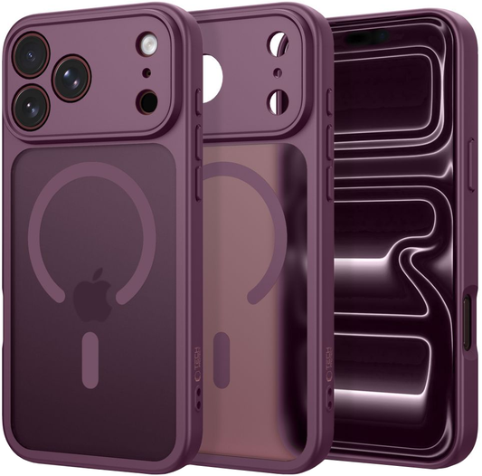 MagSafe-Hülle für Apple iPhone 18 Pro / 17 Pro, Tech-Protect, BasicMag, Mattes Weinrot