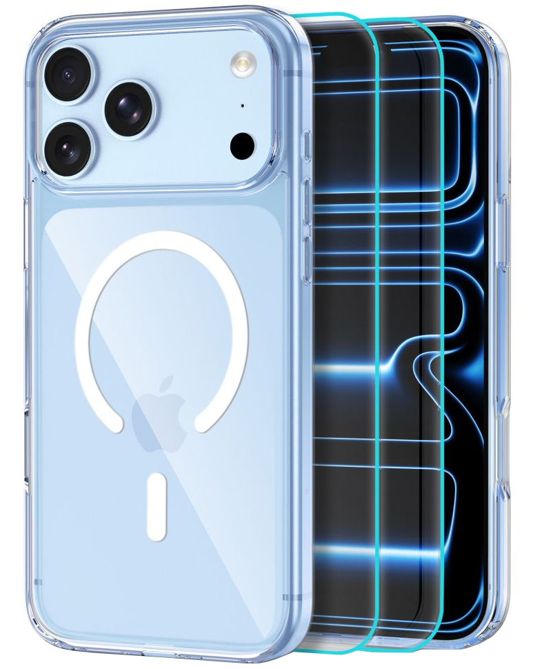 MagSafe Case for Apple iPhone 18 Pro Max / 17 Pro Max, Tech-Protect, Flexair Hybrid with Screen Protector, Transparent